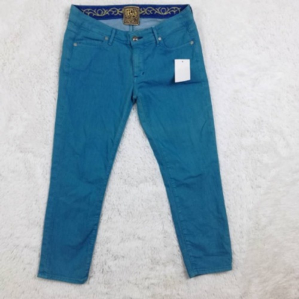 Rich & Skinny Womens Capri Jeans Blue Pockets Medium Wash Low Rise Denim USA 27